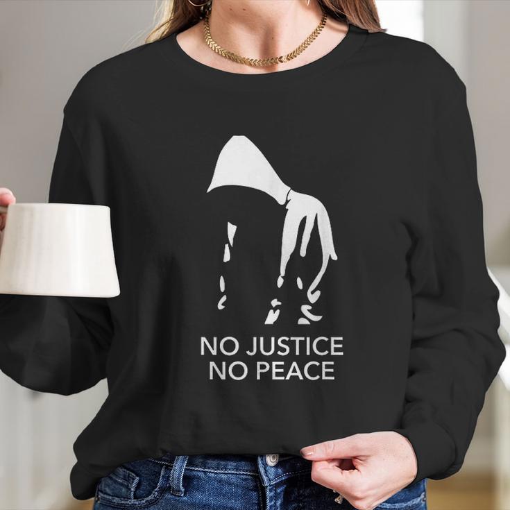 No Justice No Peace Black Lives Matter Long Sleeve T-Shirt Gifts for Her