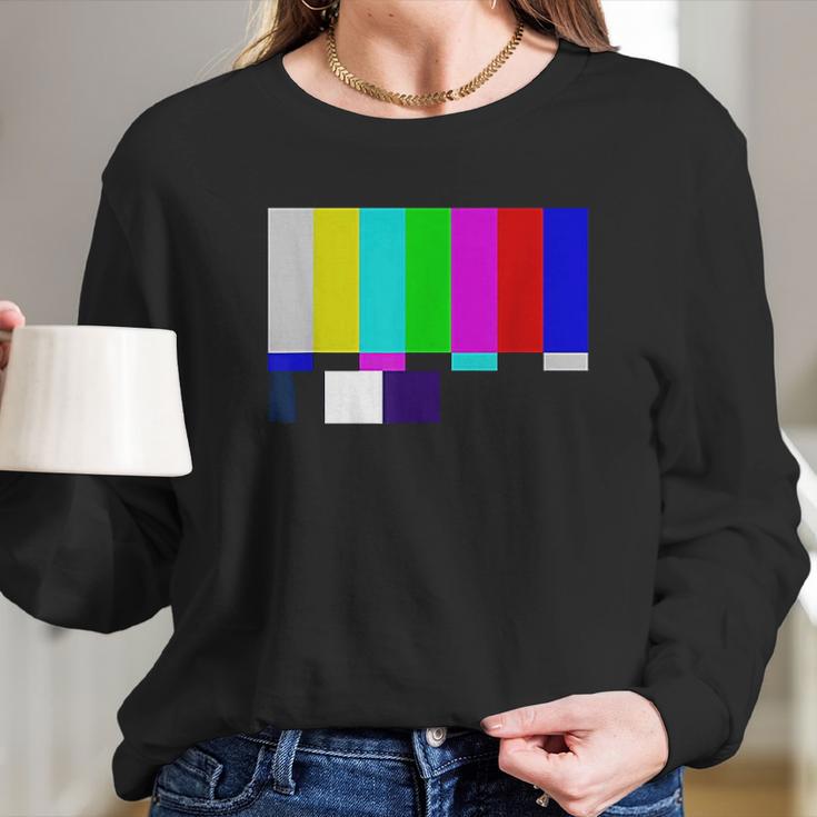 No Signal Television Screen Color Bars Test Pattern Long Sleeve T-Shirt Gifts for Her