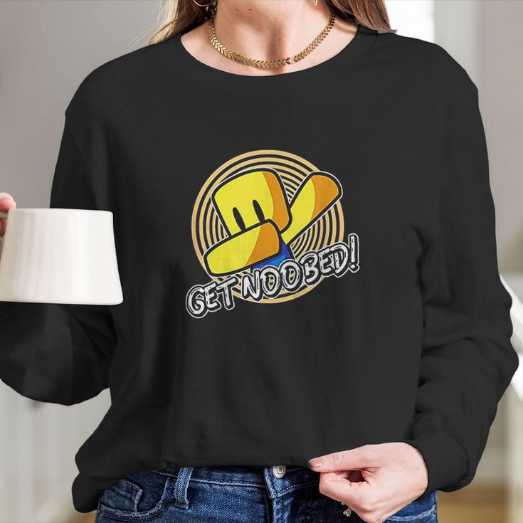 Get Noobed Meme Funny Dabbing Noob Gaming Long Sleeve T-Shirt Gifts for Her