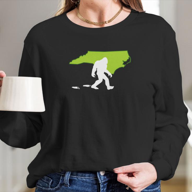 North Carolina State Bigfoot Hunter Long Sleeve T-Shirt Gifts for Her