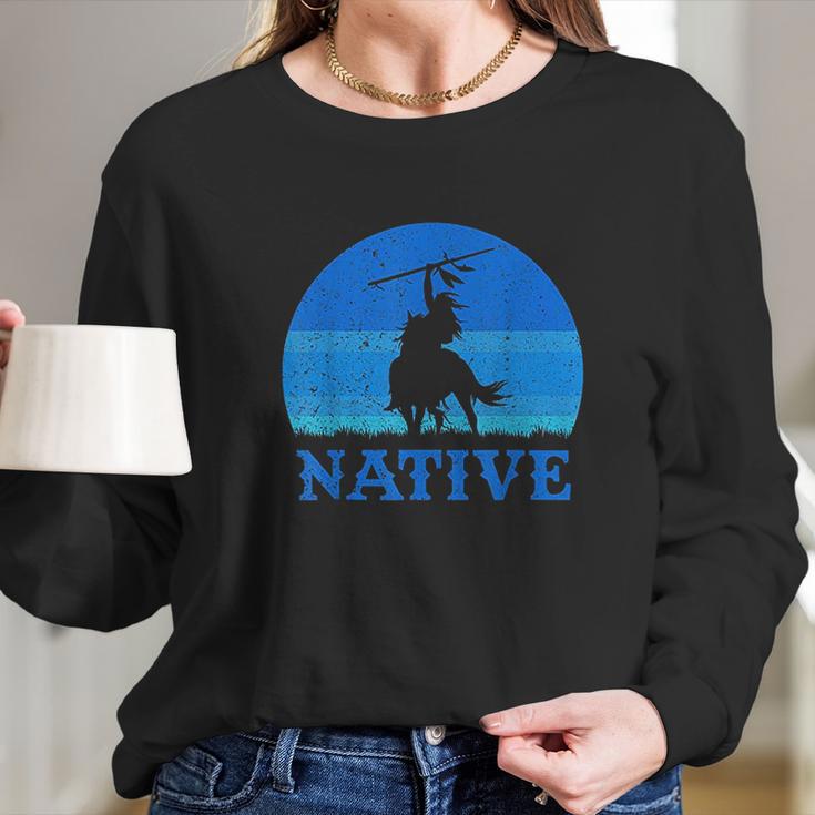 Northwest Native American Knight Pride Mountain Warrior Long Sleeve T-Shirt Gifts for Her