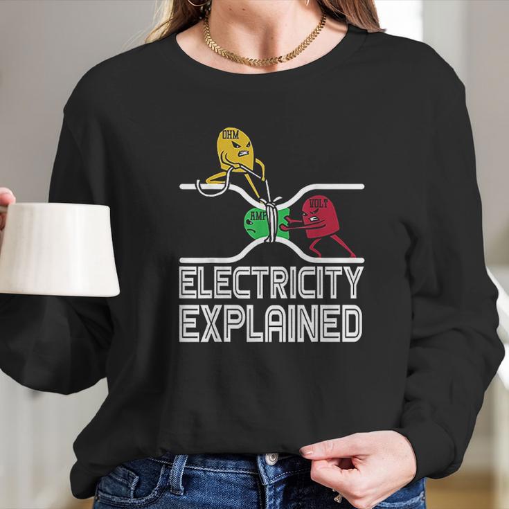 Ohm Volt Amp Electricity Explained Long Sleeve T-Shirt Gifts for Her