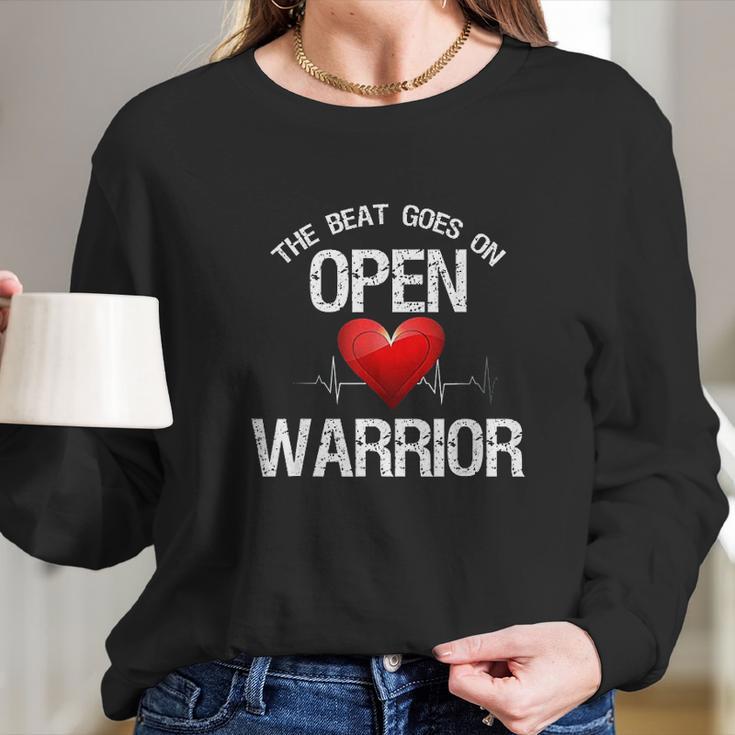 Open Heart Warrior The Beat Goes On Heart Patient Long Sleeve T-Shirt Gifts for Her