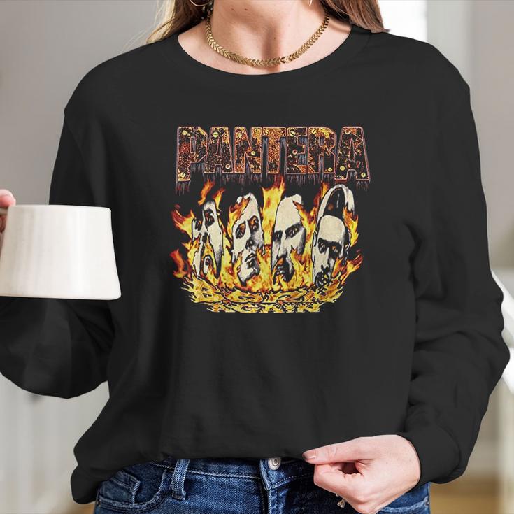 Pantera Official Vintage Flames Long Sleeve T-Shirt Gifts for Her