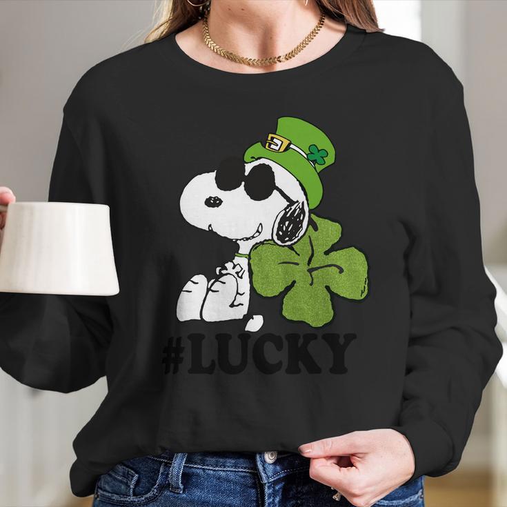 Peanuts St Patricks Snoopy Lucky T-Shirt Long Sleeve T-Shirt Gifts for Her