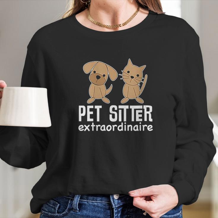 Pet Sitter Gift Dog Cat Sitting Long Sleeve T-Shirt Gifts for Her