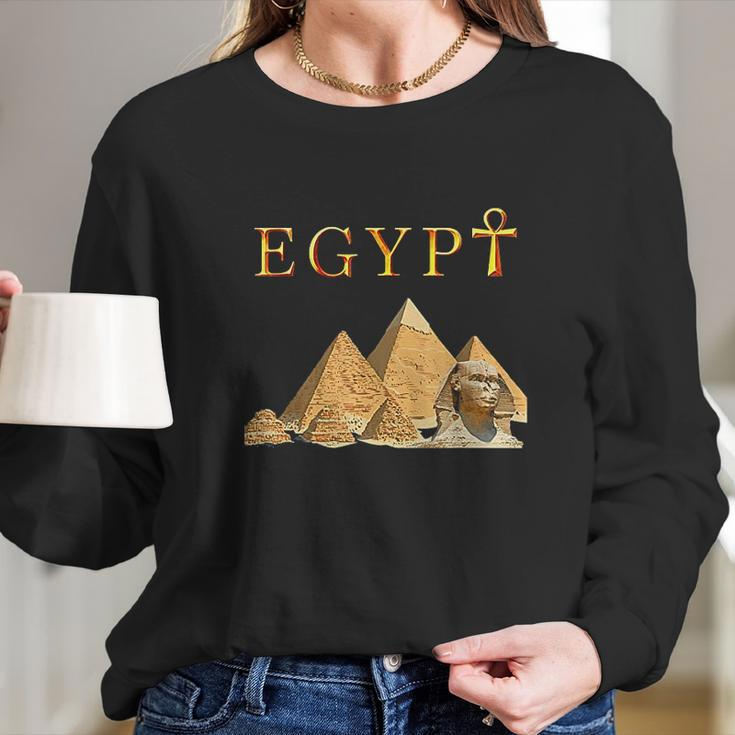 Pharaoh Ankh Pyramids Sphinx Egypt Tut Egyptian Gift Long Sleeve T-Shirt Gifts for Her