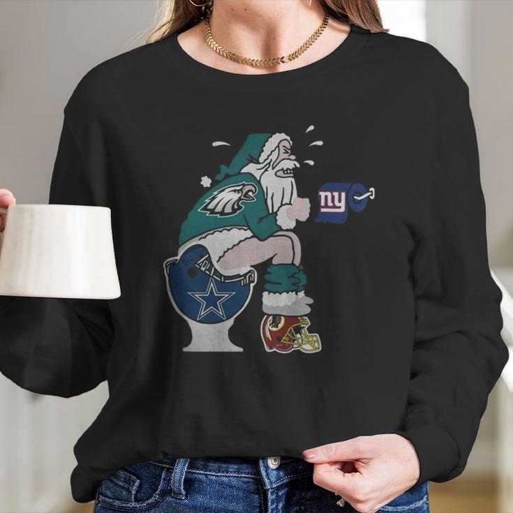 Philadelphia Eagles Santa Claus Long Sleeve T-Shirt Gifts for Her