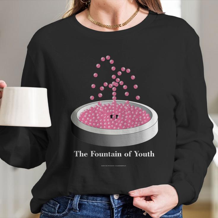 Pickleball Fountain Pink Long Sleeve T-Shirt Gifts for Her