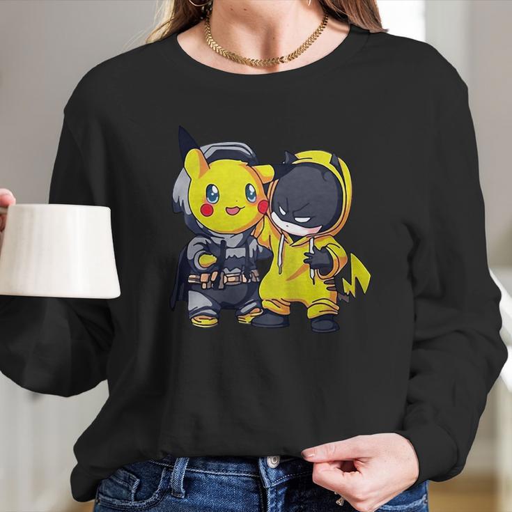 Pikachu And Batman Long Sleeve T-Shirt Gifts for Her