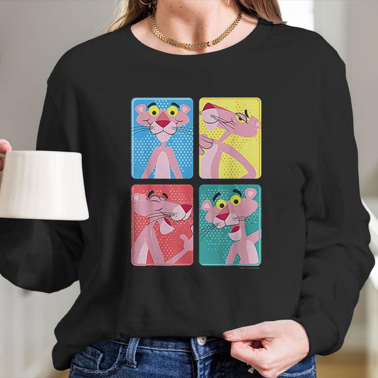 Pink Panther Colorful Portrait Long Sleeve T-Shirt Gifts for Her