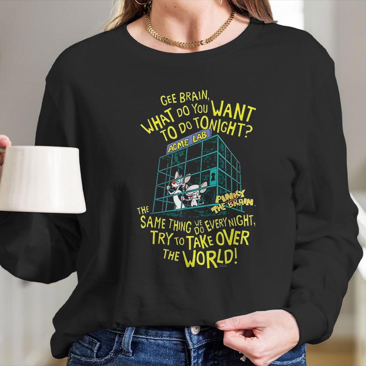 Pinky And The Brain The World Long Sleeve T-Shirt Gifts for Her