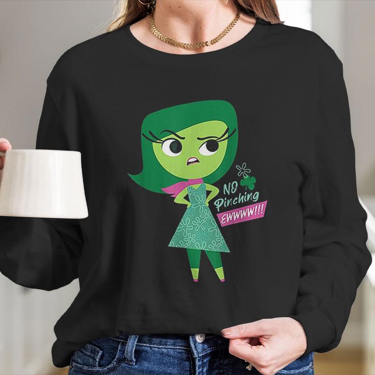 Pixar Inside Out Disgust Ew No Pinching St Patricks Day Long Sleeve T-Shirt Gifts for Her