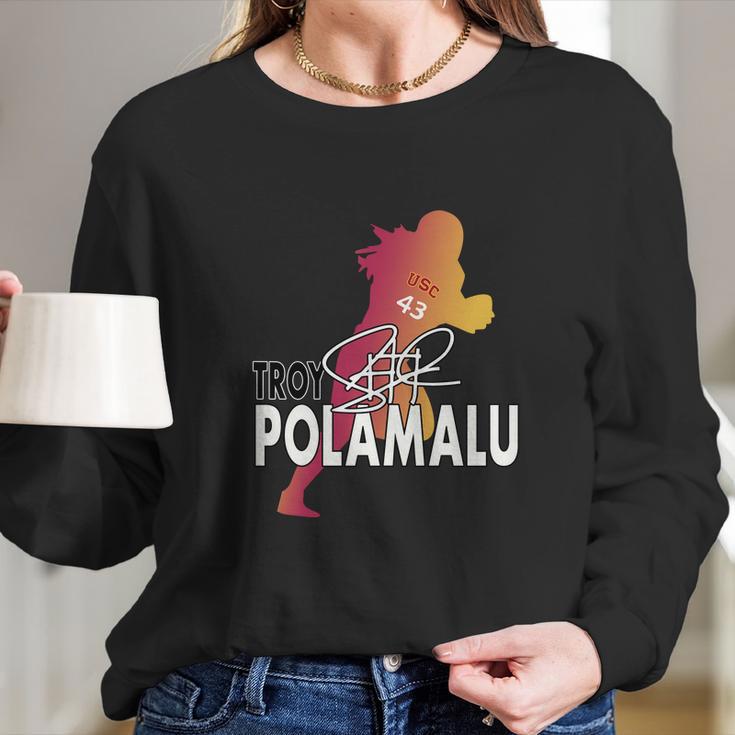 The Polamalu Silhouette Design Long Sleeve T-Shirt Gifts for Her