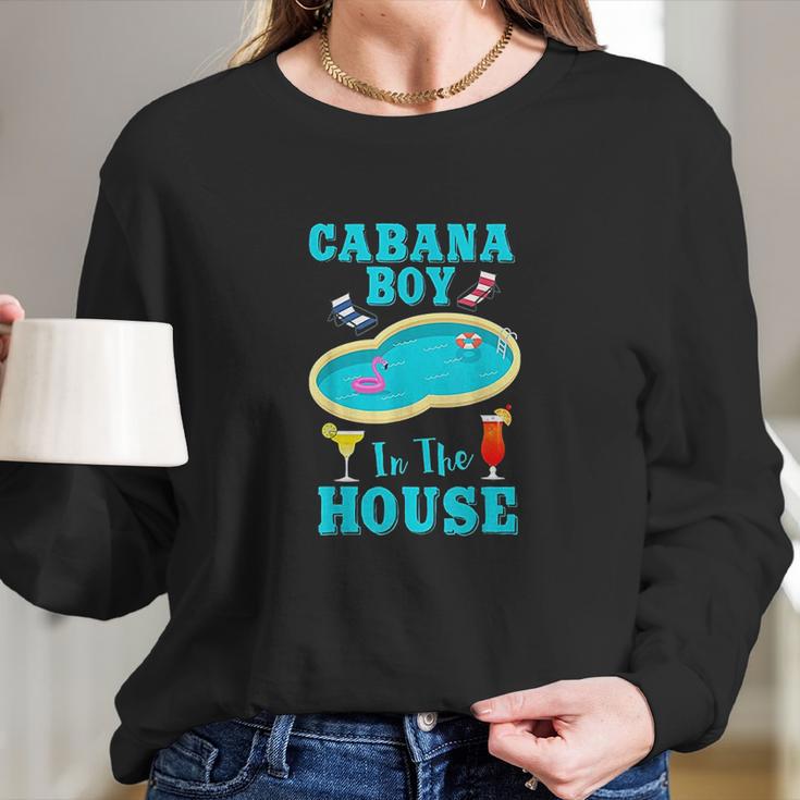 Pool Bo Beach Vacation Funny Cabana Boy In The House Long Sleeve T-Shirt Gifts for Her