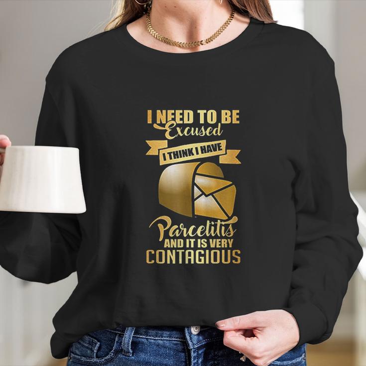 Postal Worker Parcelitis Very Contagious Funny Long Sleeve T-Shirt Gifts for Her