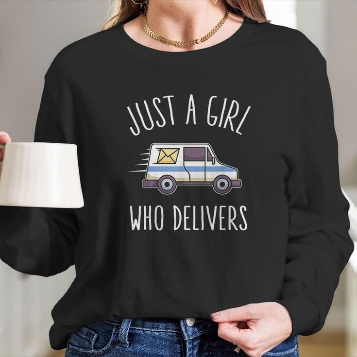 Postwoman Saying Mailwoman Mail Carrier Long Sleeve T-Shirt Gifts for Her