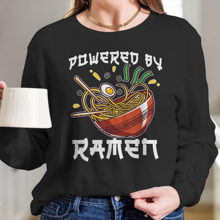 Powered By Ramen Vintage Japanese Ramen Anime Noodle Lover Long Sleeve T-Shirt Gifts for Her