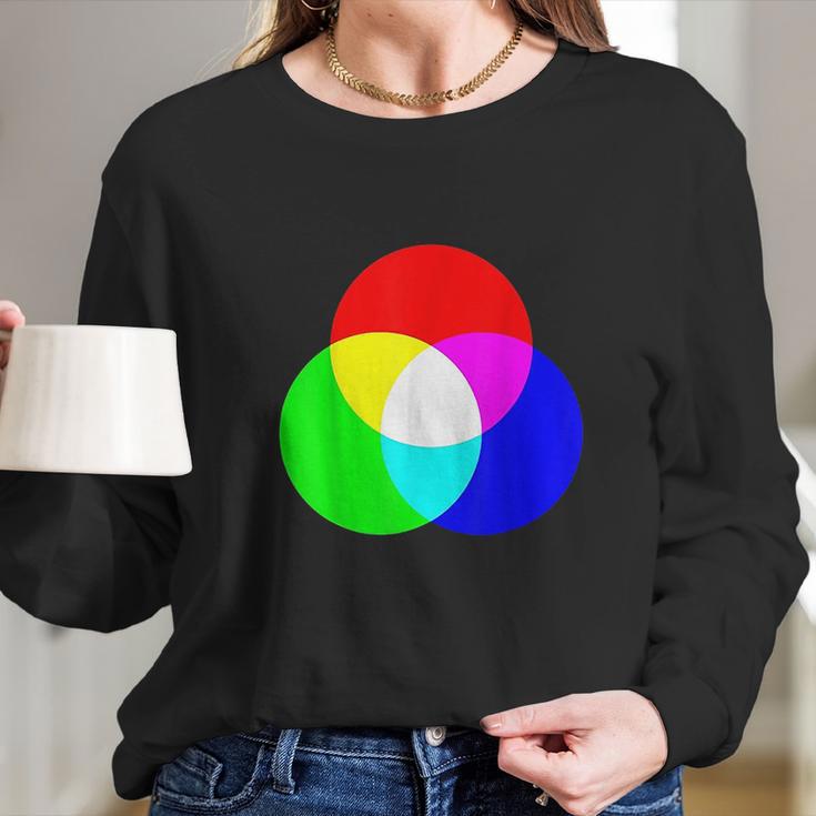 Primary Color Mixing Rgb Color Model Art Paint Long Sleeve T-Shirt Gifts for Her