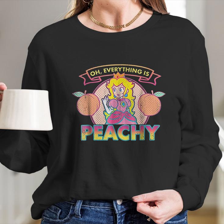 Princess Peach Everything Peachy Graphic Long Sleeve T-Shirt Gifts for Her