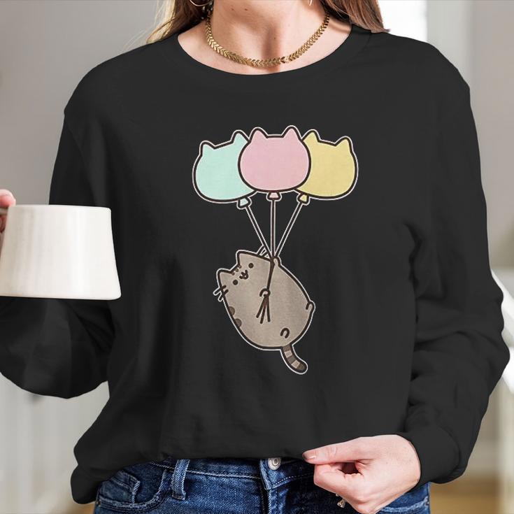 Pusheen The Cat Balloons Juniors Long Sleeve T-Shirt Gifts for Her