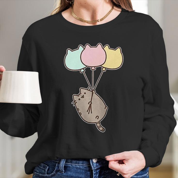 Pusheen The Cat Balloons Long Sleeve T-Shirt Gifts for Her