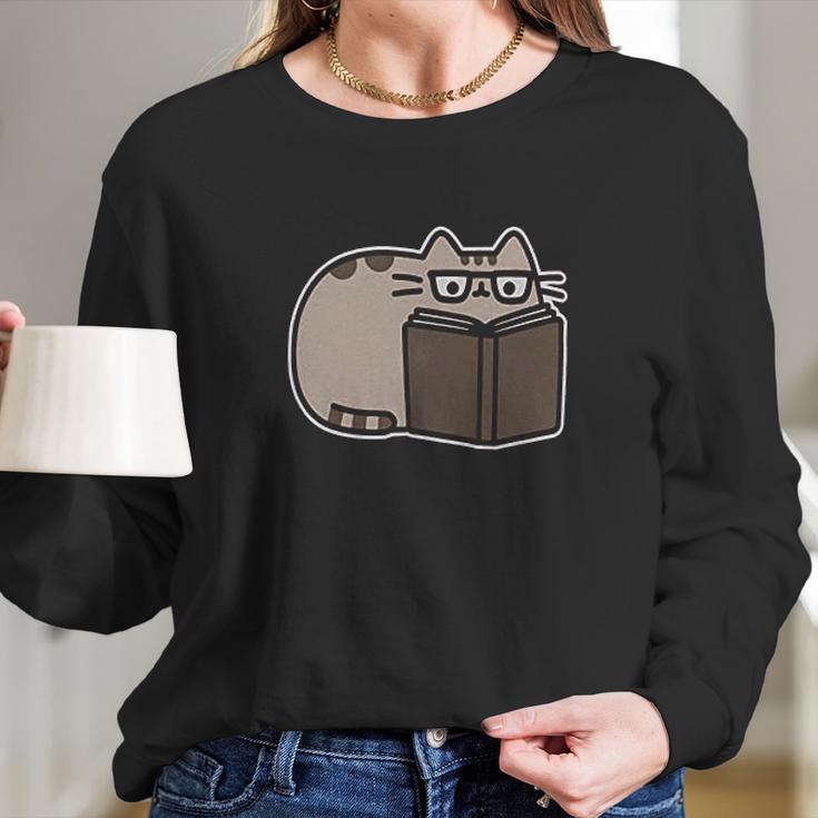 Pusheen The Cat Reading Juniors Long Sleeve T-Shirt Gifts for Her