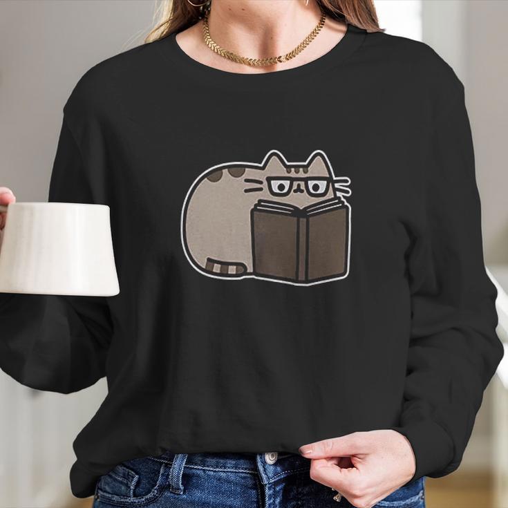 Pusheen The Cat Reading Juniors Long Sleeve T-Shirt Gifts for Her