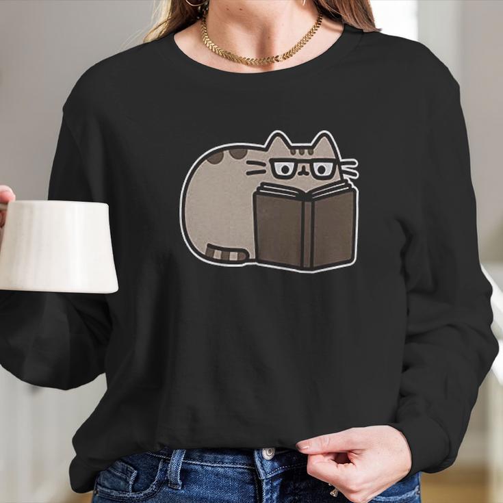 Pusheen The Cat Reading Juniors Long Sleeve T-Shirt Gifts for Her