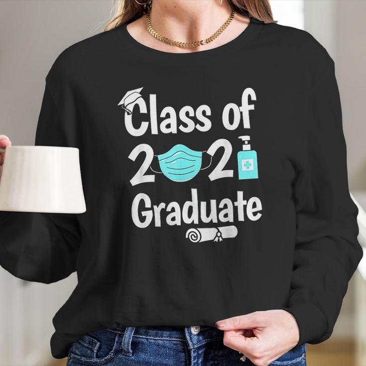 Quarantine 2021 Sanitizer High School Graduate Diploma Long Sleeve T-Shirt Gifts for Her