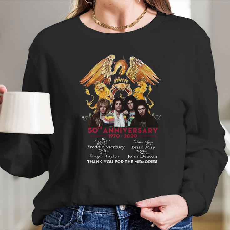 Queen 50Th Anniversary 1970 2020 Signature Long Sleeve T-Shirt Gifts for Her