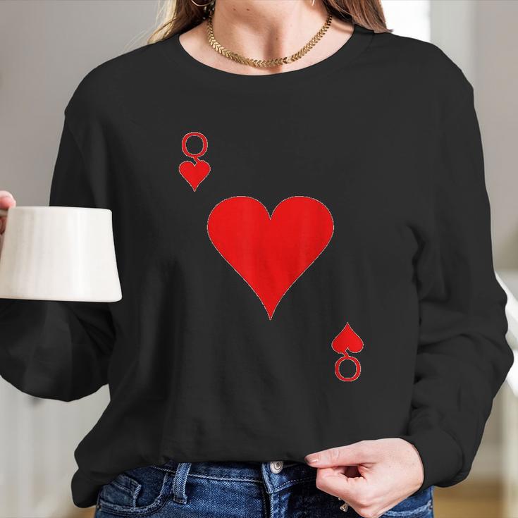 Queen Of Hearts Deck Of Cards Halloween Long Sleeve T-Shirt Gifts for Her