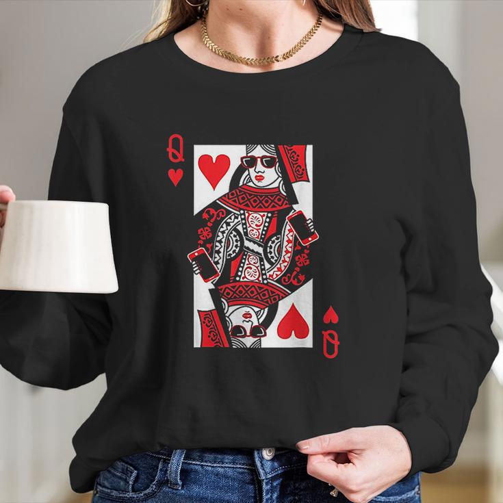 Queen Of Hearts Vintage Valentine Day Long Sleeve T-Shirt Gifts for Her