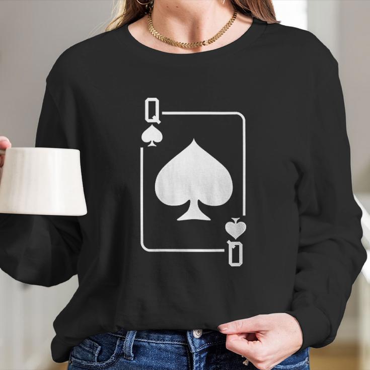 Queen Of Spades Playing Card Long Sleeve T-Shirt Gifts for Her