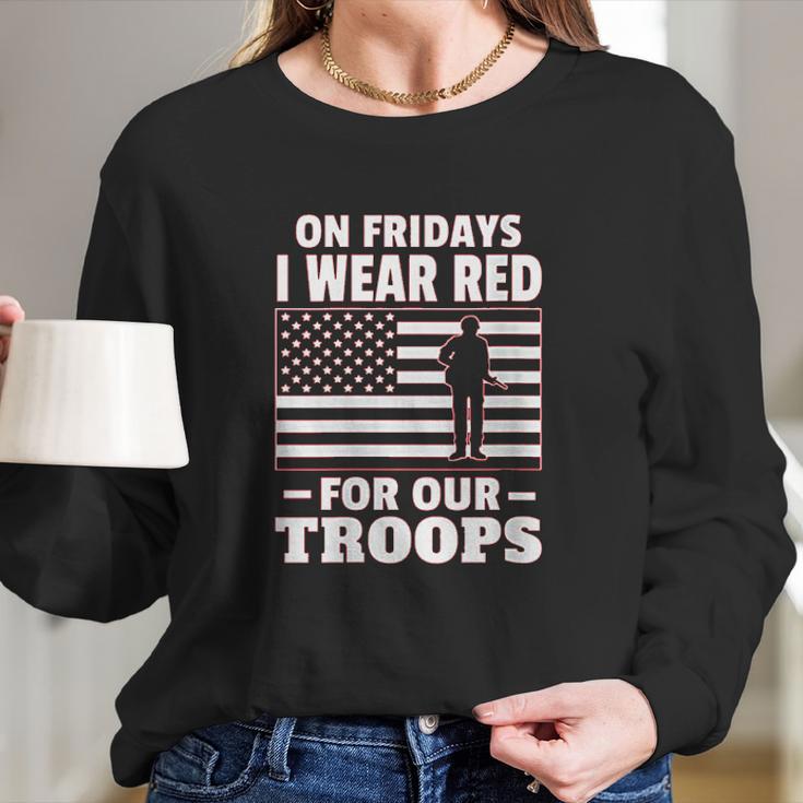 Red Fridays Military Supporter Long Sleeve T-Shirt Gifts for Her