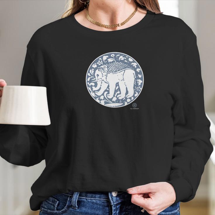 Regal Medieval Elephant Print By The Arabesque Long Sleeve T-Shirt Gifts for Her