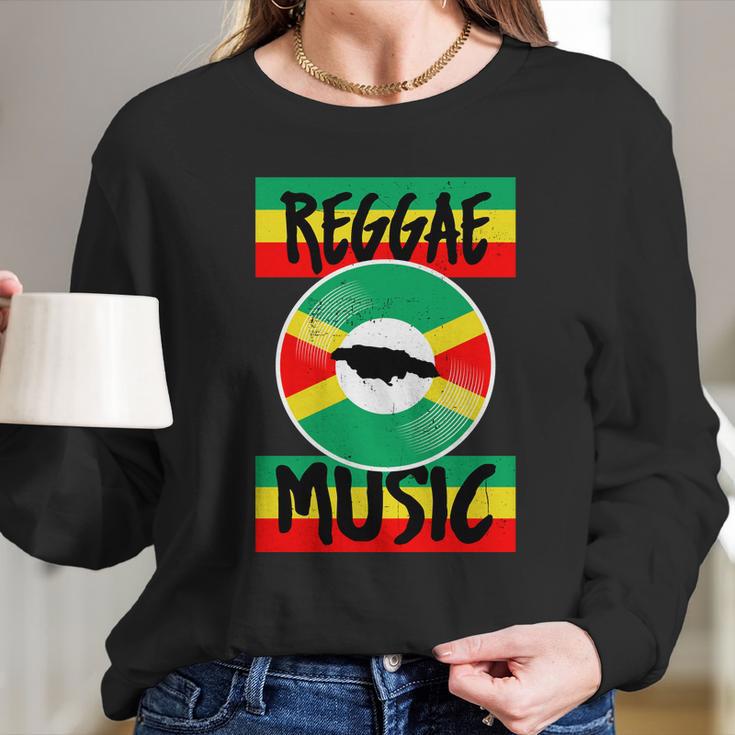 Reggae Music Jamaica Long Sleeve T-Shirt Gifts for Her