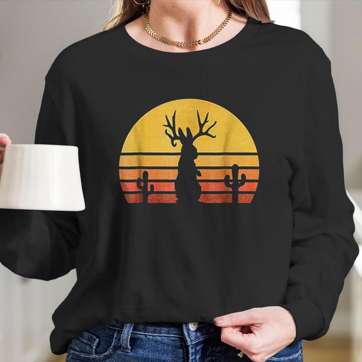 Retro Eighties Jackalope Long Sleeve T-Shirt Gifts for Her