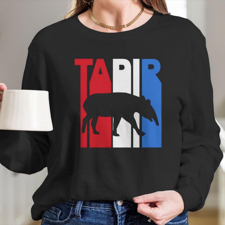 Retro Rwnb Tapir Silhouette T-Shirt Long Sleeve T-Shirt Gifts for Her