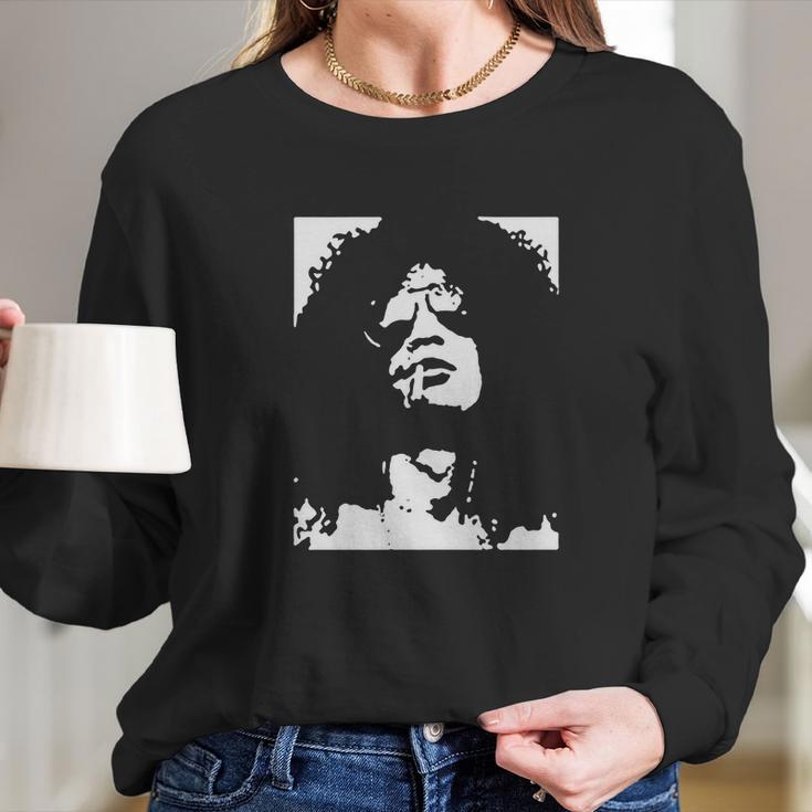 Retro Graphic Slash Portrait Artwork Long Sleeve T-Shirt Gifts for Her