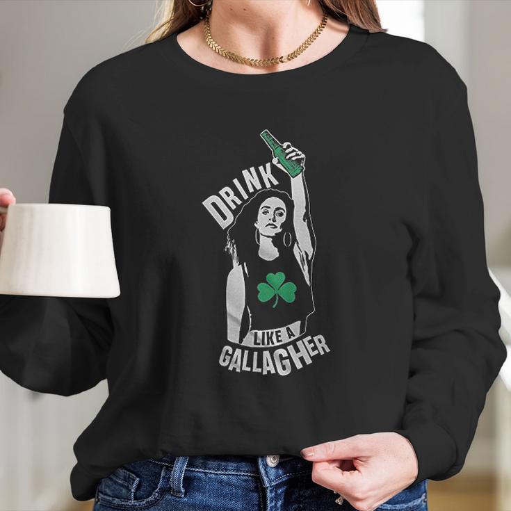 Retta Drink Like A Gallagher Ladies Long Sleeve T-Shirt Gifts for Her