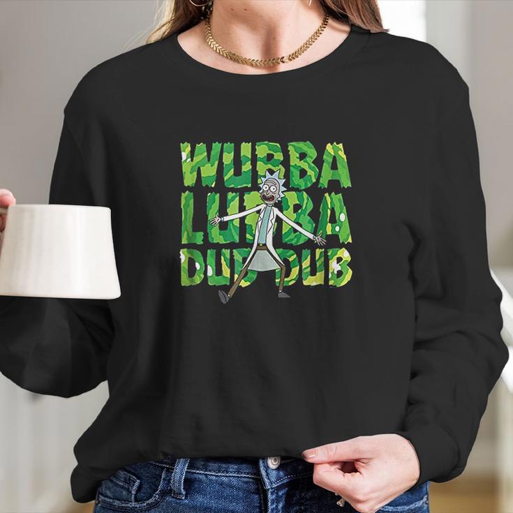 Rick And Morty Wubba Lubba Dub Dub Portal Letters Long Sleeve T-Shirt Gifts for Her