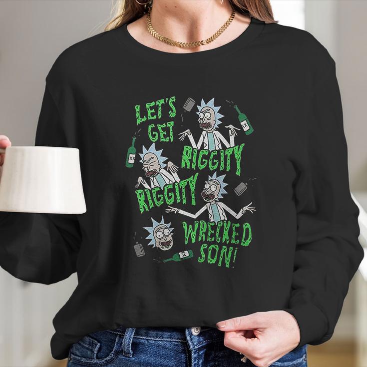 Ripple Junction Rick And Morty Riggity Riggity Wrecked Long Sleeve T-Shirt Gifts for Her