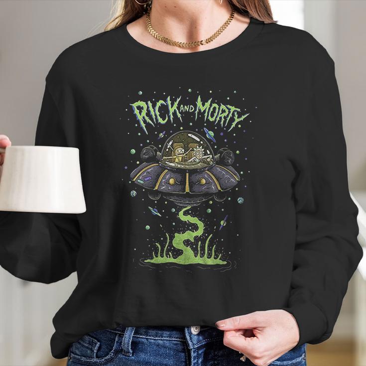 Ripple Junction Rick And Morty Spaceship Dumping Long Sleeve T-Shirt Gifts for Her