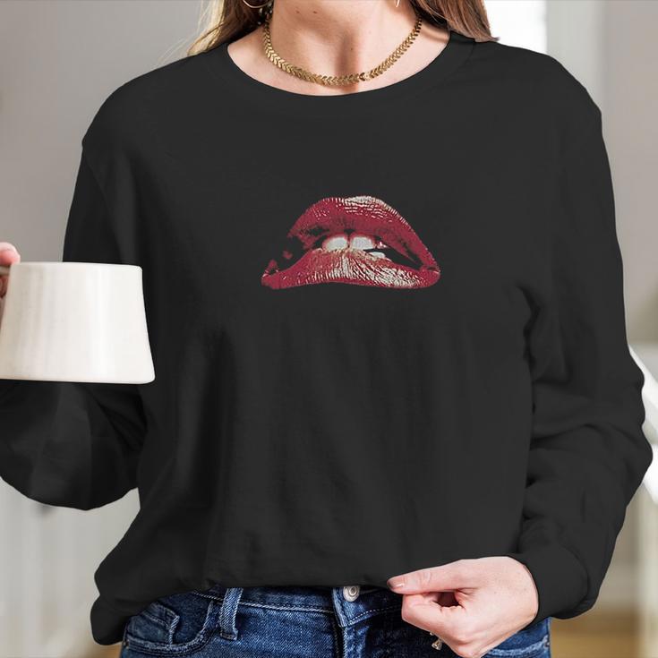 Rocky Horror Picture Show Classic Lips Juniors Sheer Fitted Long Sleeve T-Shirt Gifts for Her