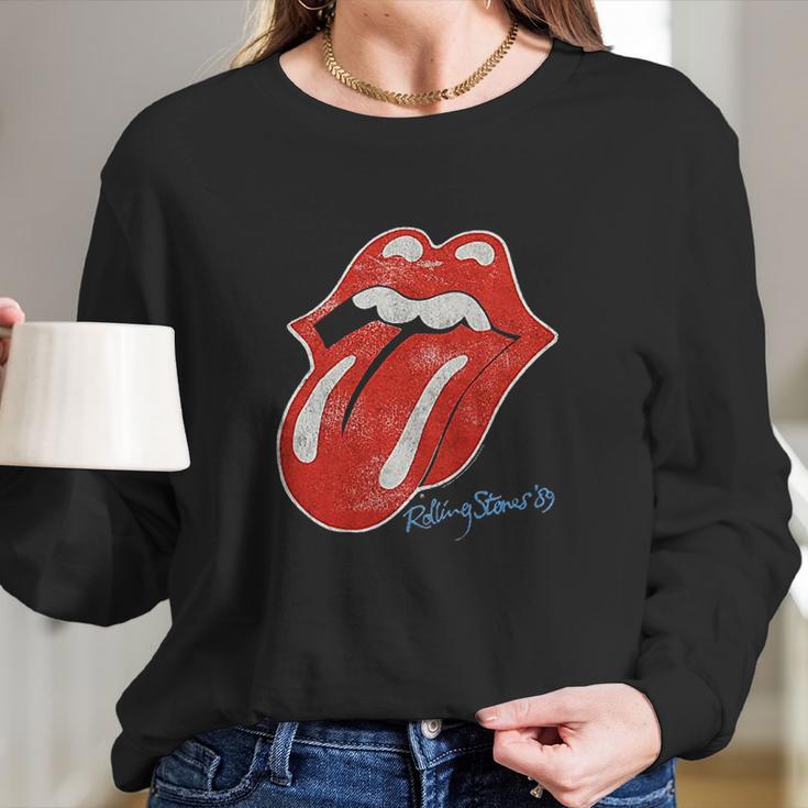 Rolling Stones The 89’ Distressed Print Tongue Long Sleeve T-Shirt Gifts for Her