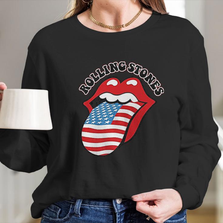 The Rolling Stones Usa Tongue Long Sleeve T-Shirt Gifts for Her