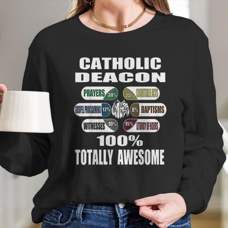 Roman Catholic Deacon Duties Pun Gift Long Sleeve T-Shirt Gifts for Her