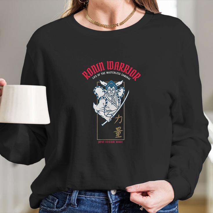 Ronin Warrior Masterless Samurai Kabuki And Kanji Fighter Long Sleeve T-Shirt Gifts for Her