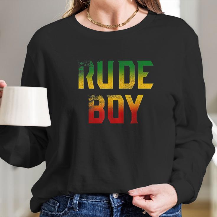 Rude Boy Rasta Reggae Roots Gifts Long Sleeve T-Shirt Gifts for Her